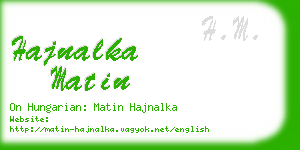 hajnalka matin business card